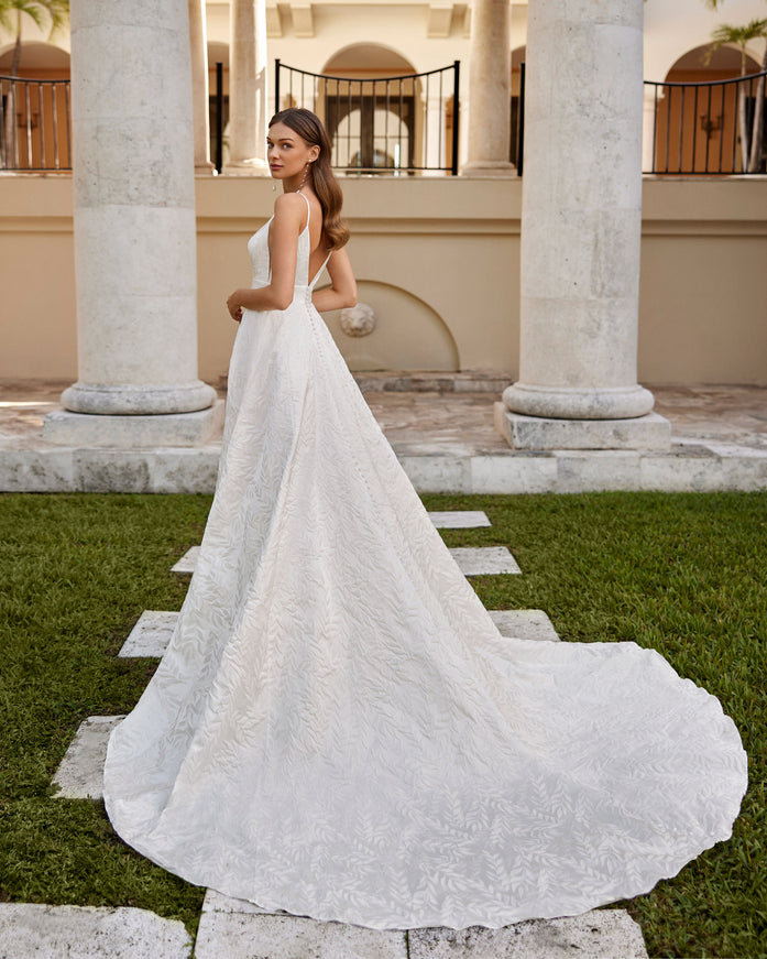 Rosa Clará Evan Brocade Rama Wedding Gown