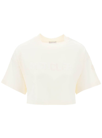 Moncler cropped t-shirt with sequin logo