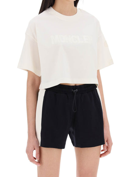 Moncler cropped t-shirt with sequin logo