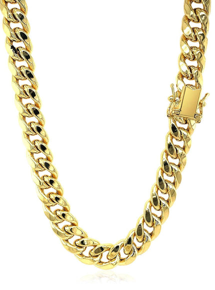 9.0mm 14k Yellow Gold Semi Solid Miami Cuban Chain - Ellie Belle