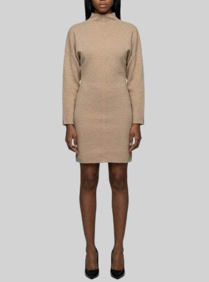Max Mara Tenuta Dress In Wool And Cashmere Jersey Fabric Beige
