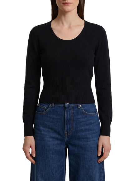 Max Mara Black Crewneck Vetta Top Black