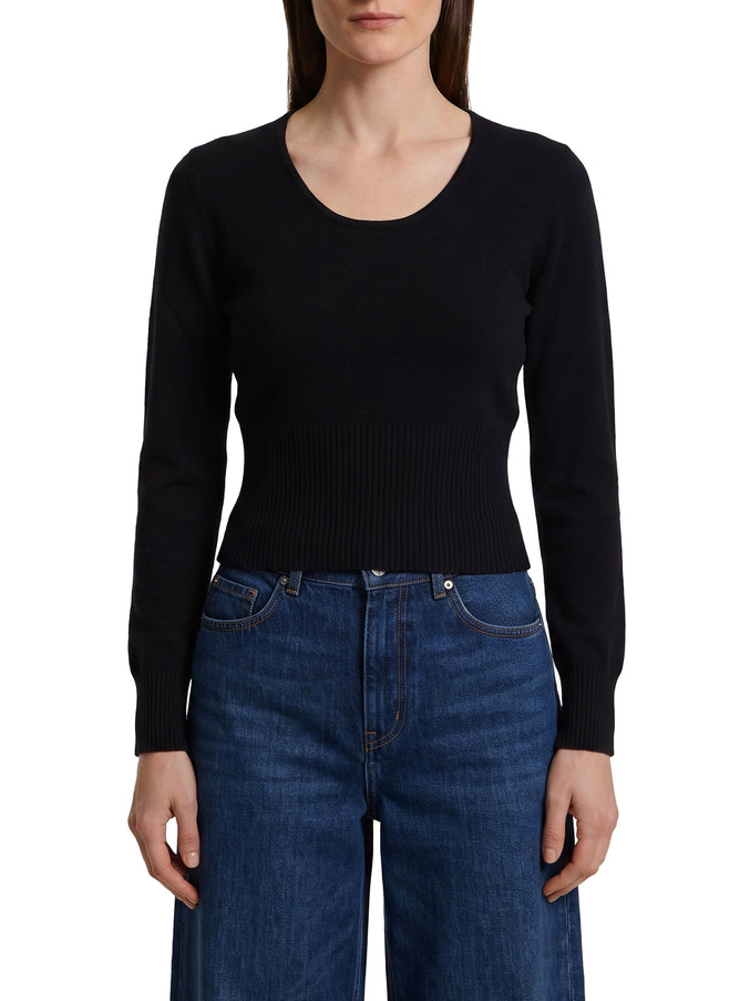 Max Mara Black Crewneck Vetta Top Black