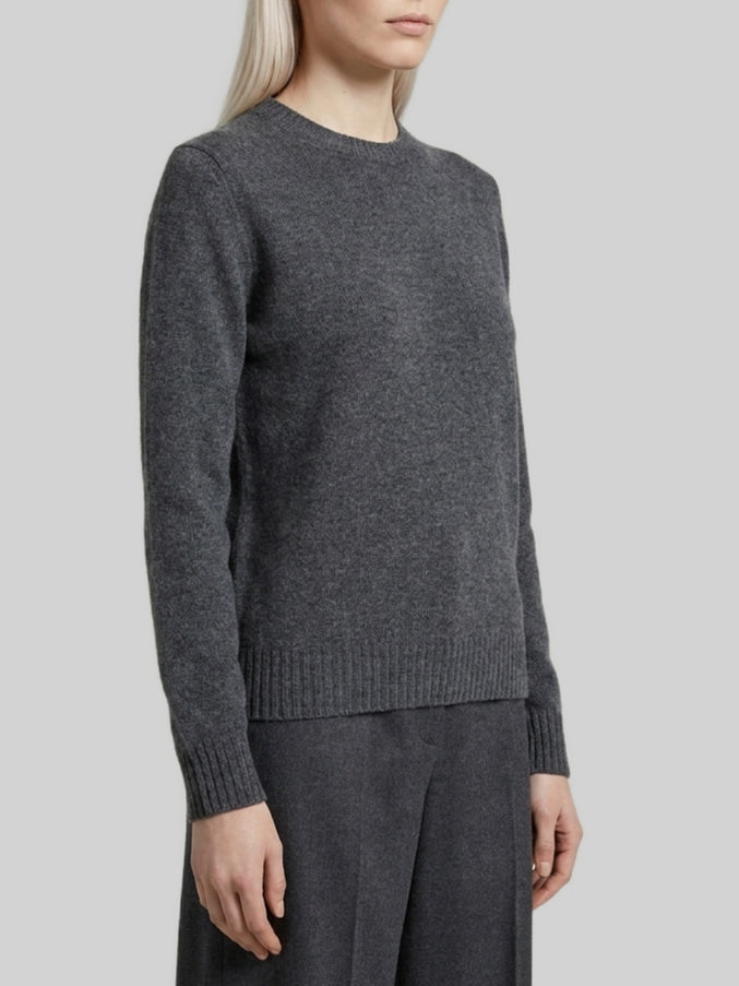Max Mara Lume Sweater In Dark Grey Cashmere