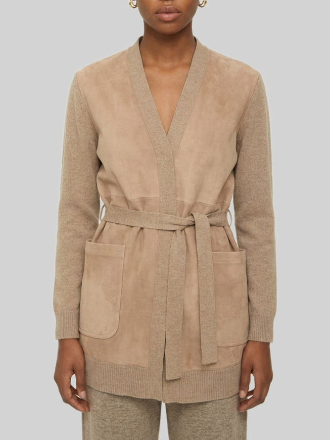 Max Mara Oliveto Cardigan In Wool And Cashmere Brown