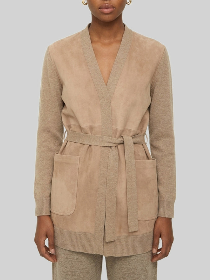 Max Mara Oliveto Cardigan In Wool And Cashmere Brown