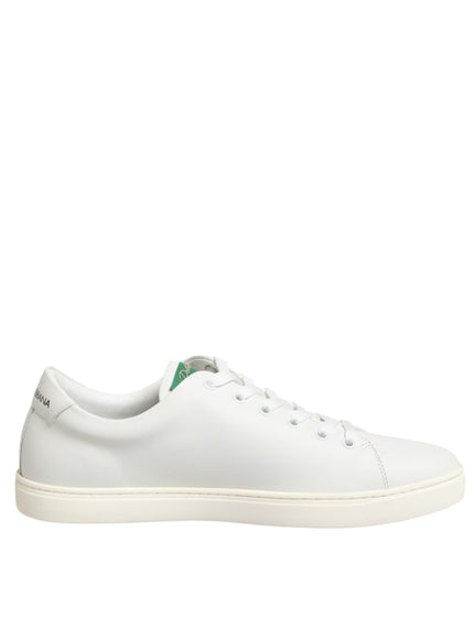 Dolce & Gabbana Rose Embroidery Low-Top Leather Sneakers