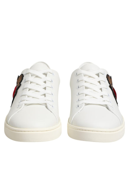 Dolce & Gabbana Heart Patch Leather Sneakers
