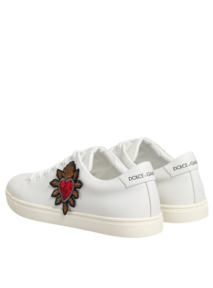 Dolce & Gabbana Heart Patch Leather Sneakers