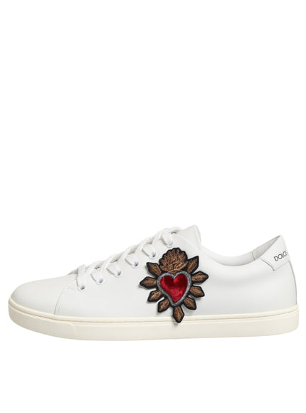 Dolce & Gabbana Heart Patch Leather Sneakers