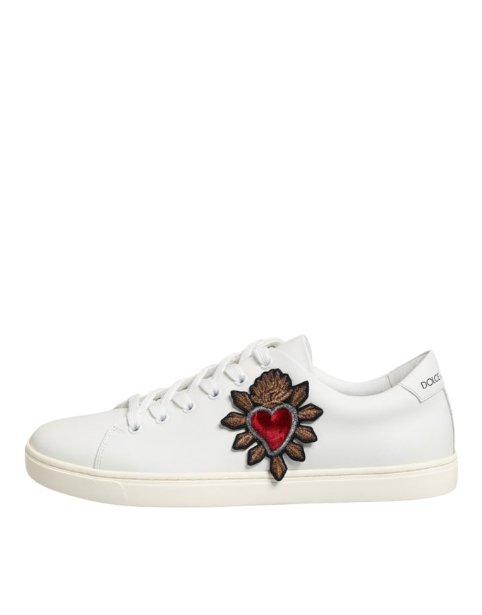 Dolce & Gabbana Heart Patch Leather Sneakers