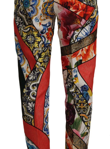 Dolce & Gabbana Patchwork Jacquard High Waist Pants