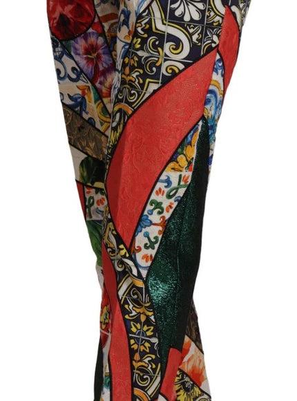 Dolce & Gabbana Patchwork Jacquard High Waist Pants