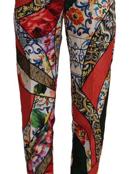 Dolce & Gabbana Patchwork Jacquard High Waist Pants
