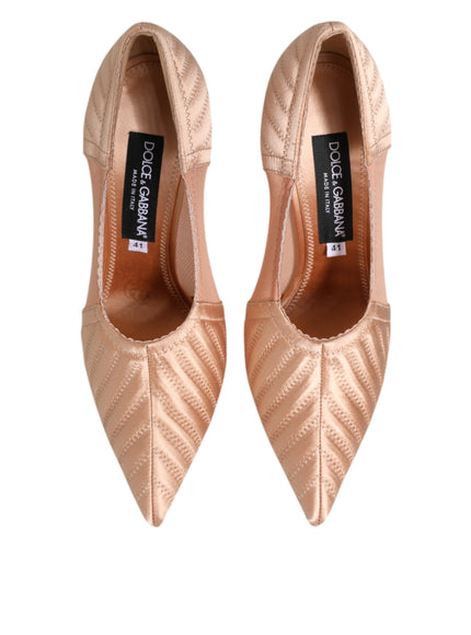 Dolce & Gabbana Cipria Satin Mesh Stiletto Pumps