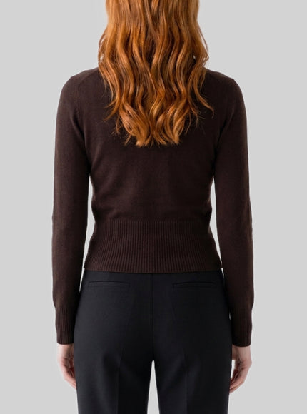 Max Mara Dark Brown Crewneck Vetta Top