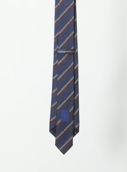 Gucci Silk Tie With Horsebit And Gg Cross Motif