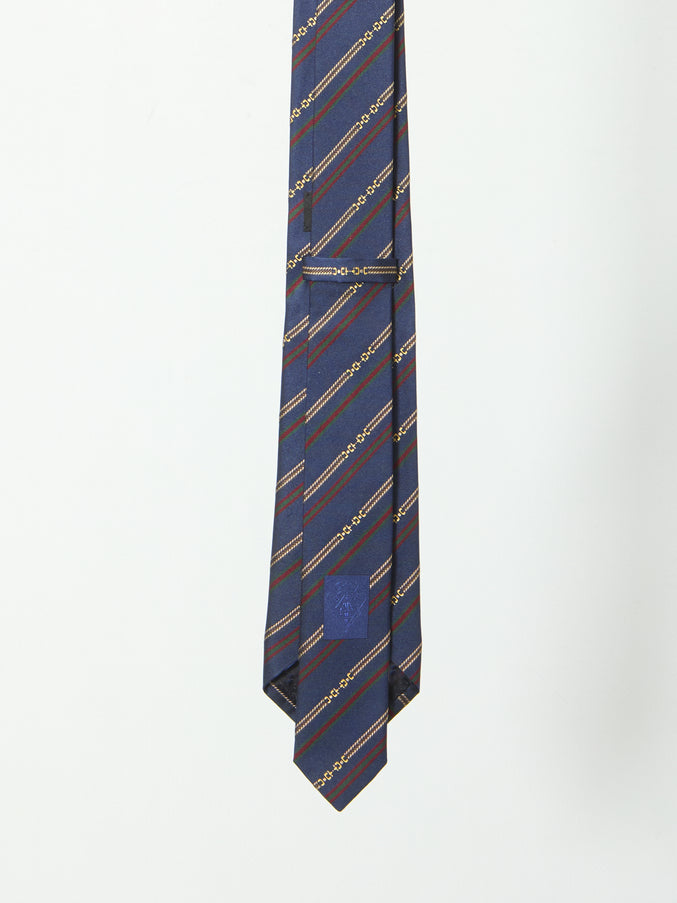 Gucci Silk Tie With Horsebit And Gg Cross Motif