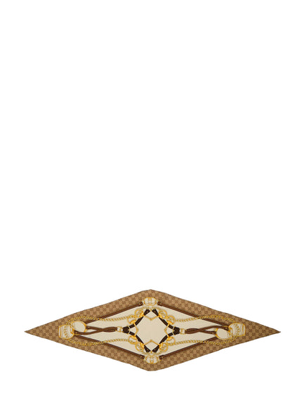 Gucci Printed Silk Twill Diamond Scarf QT Beige