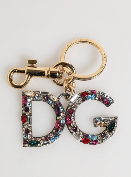 Dolce & Gabbana Crystal DG Logo Gold Keychain