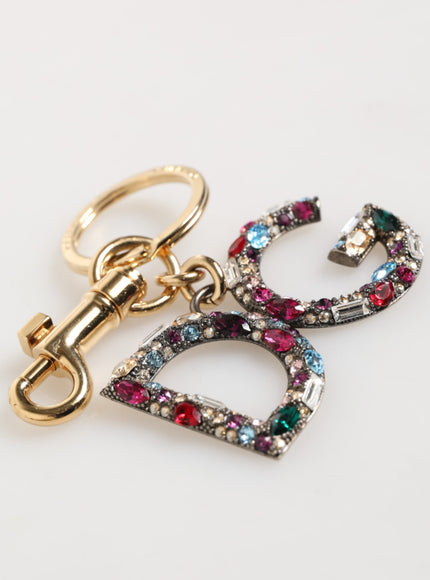Dolce & Gabbana Crystal DG Logo Gold Keychain