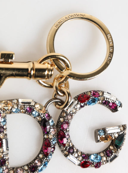 Dolce & Gabbana Crystal DG Logo Gold Keychain