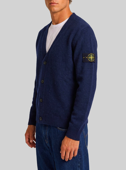 Stone Island Navy Alpaca Cardigan