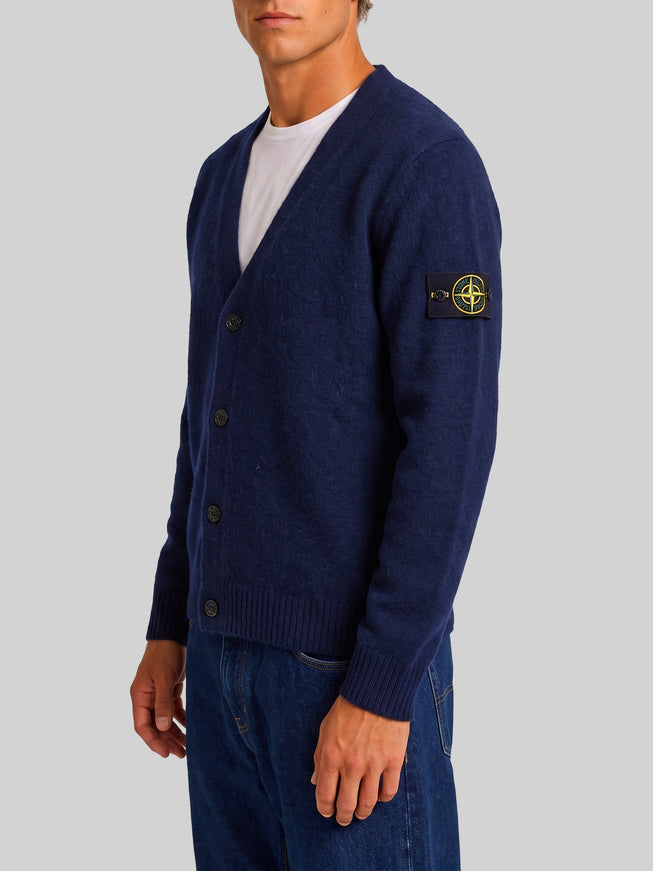 Stone Island Navy Alpaca Cardigan