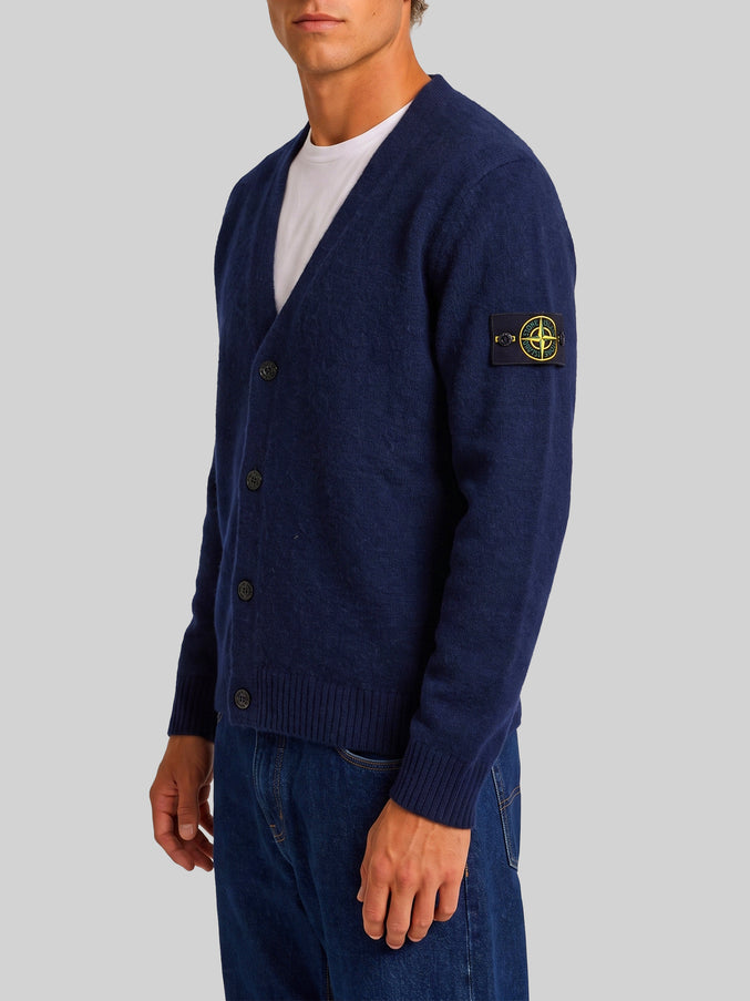 Stone Island Navy Alpaca Cardigan