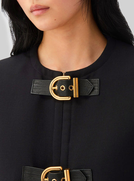 Versace Crop Natté Wool Jacket