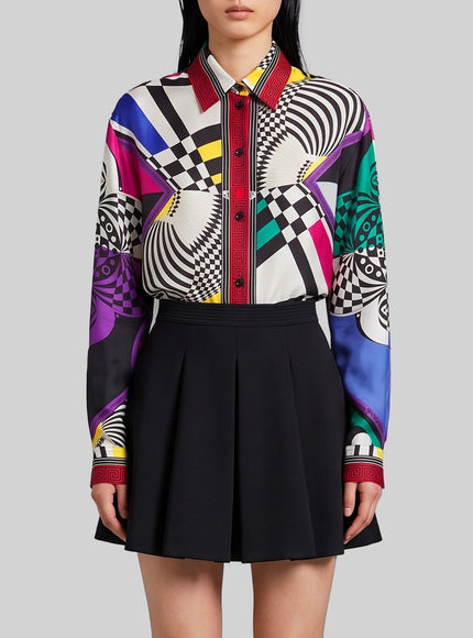 Versace Printed Silk Twill Shirt Multicolor