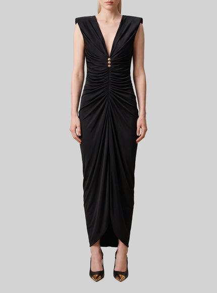 Versace Viscose Jersey Evening Dress 42 Black