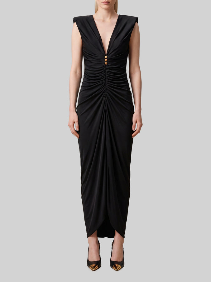 Versace Viscose Jersey Evening Dress 42 Black
