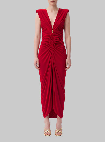 Versace Viscose Jersey Evening Dress 40 Red