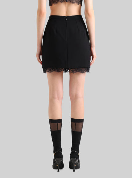 Dolce & Gabbana Mini Skirt In Wool Double Crêpe