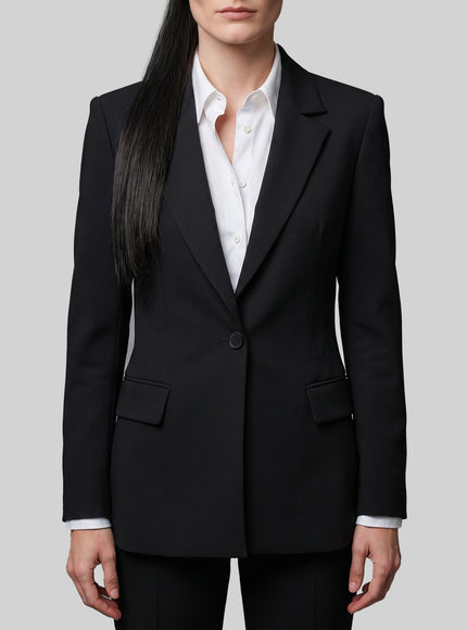 Sutton New York Single-breasted Technical Fabric Jacket Black