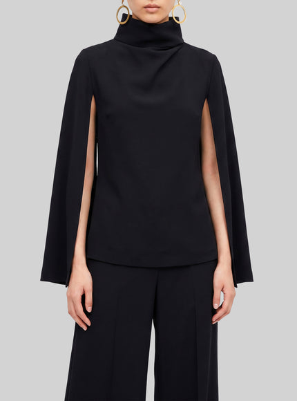 Sutton New York Split Sleeves Bell Top Black