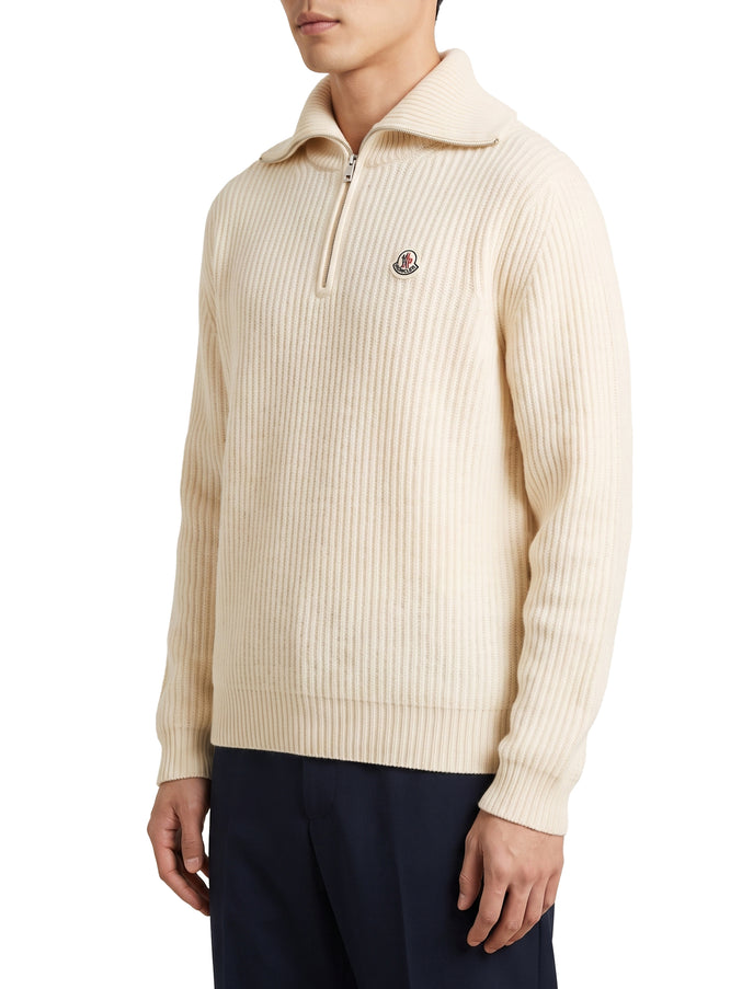 Moncler Ribbed Wool Turtleneck With Logo