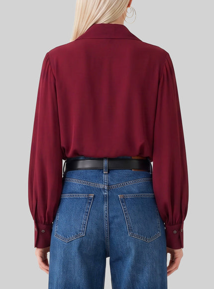 Sutton New York Burgundy Double Georgette Blouse