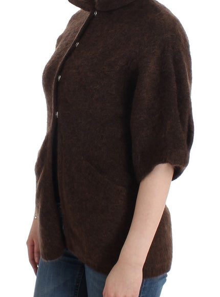 Cavalli brown cardigan side profile view