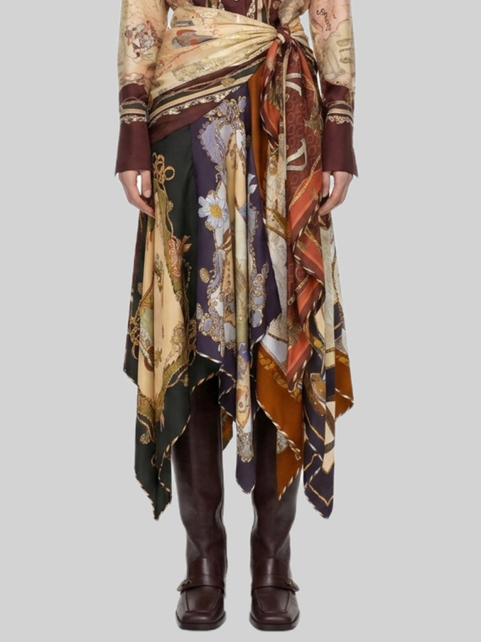 Zimmermann Draped Midi Skirt With Valiant Scarf 1 Multicolor