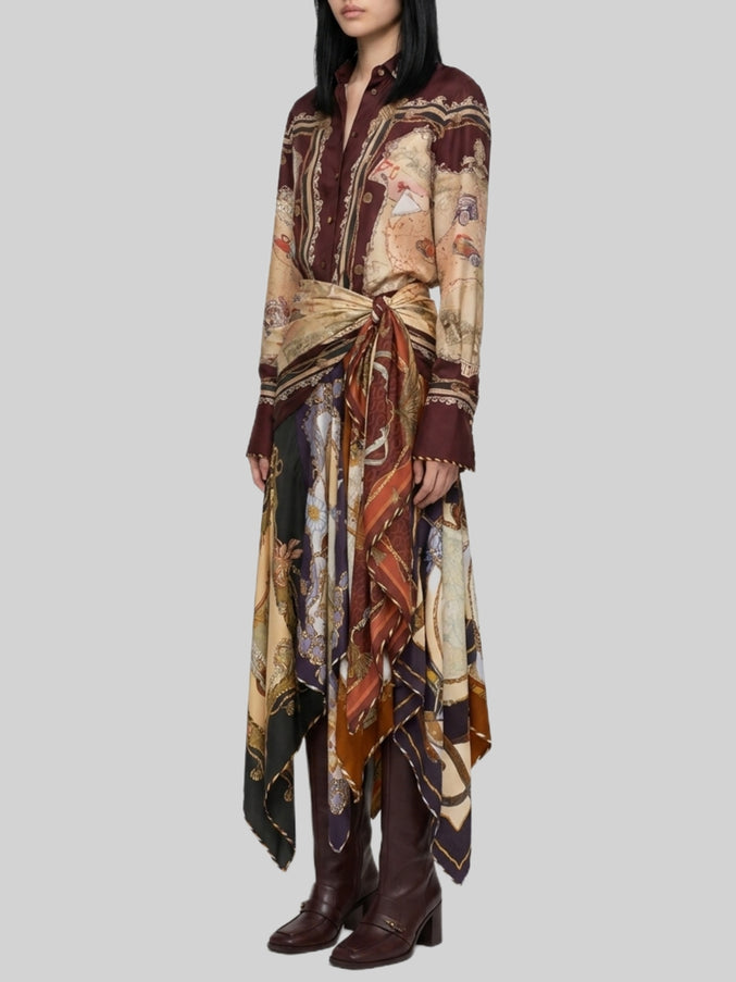 Zimmermann Draped Midi Skirt With Valiant Scarf