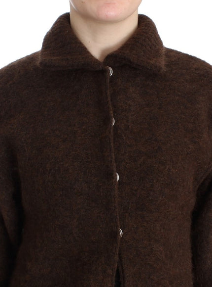 Cavalli brown cardigan close-up front view