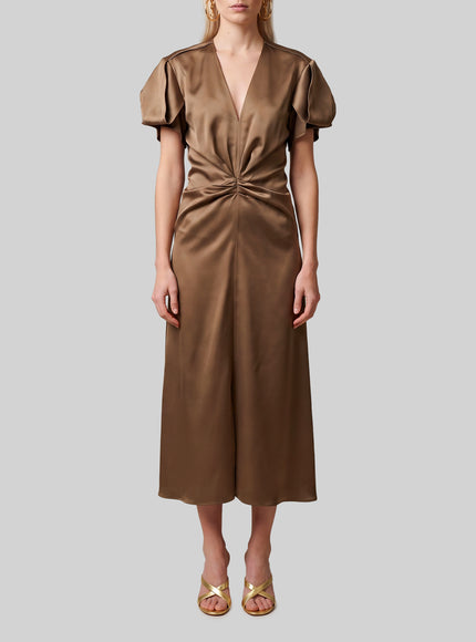 Sutton New York Midi Dress With Draping Green