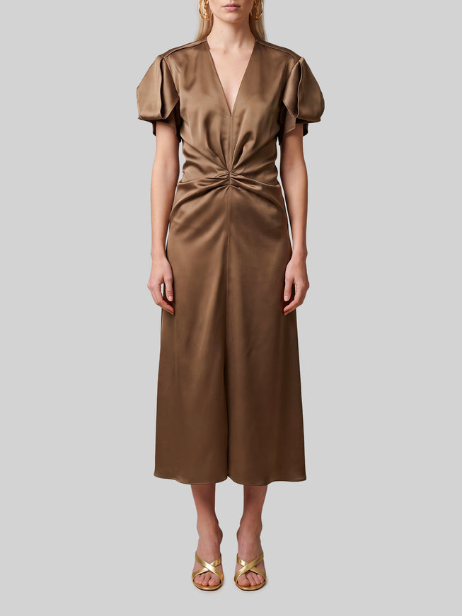 Sutton New York Midi Dress With Draping Green
