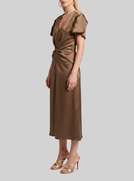 Sutton New York Midi Dress With Draping