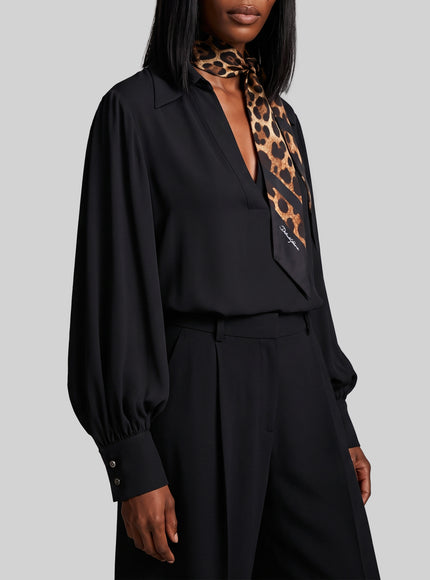 Sutton New York Black Double Georgette Blouse
