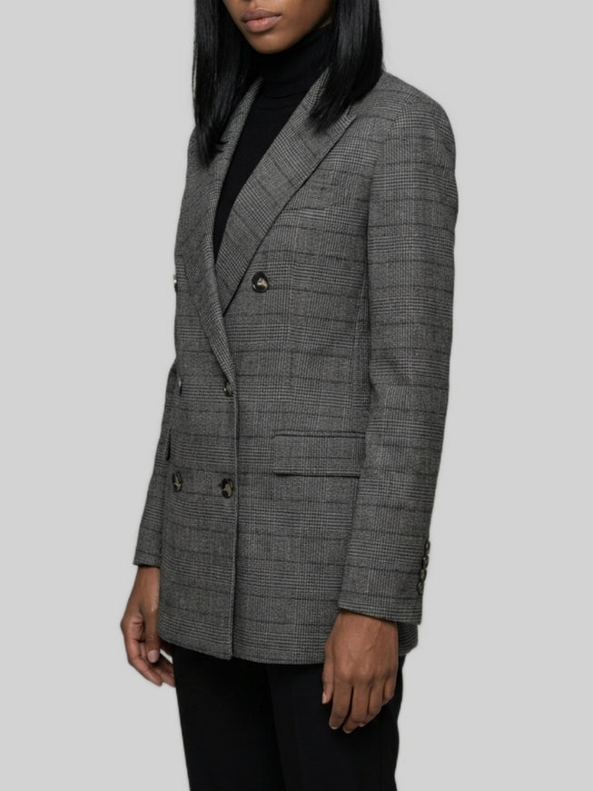 Sutton New York Double-breasted Prince Of Wales Check Jacket
