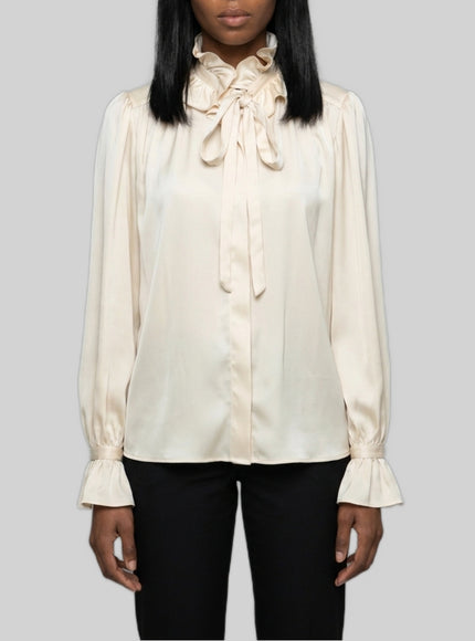 Sutton New York Champagne Ruffled Shirt Beige