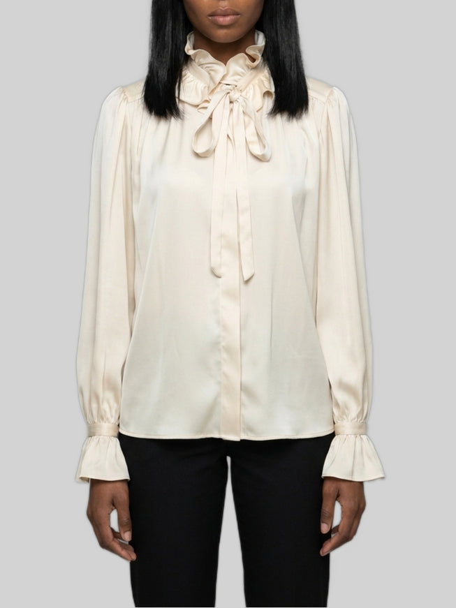 Sutton New York Champagne Ruffled Shirt Beige